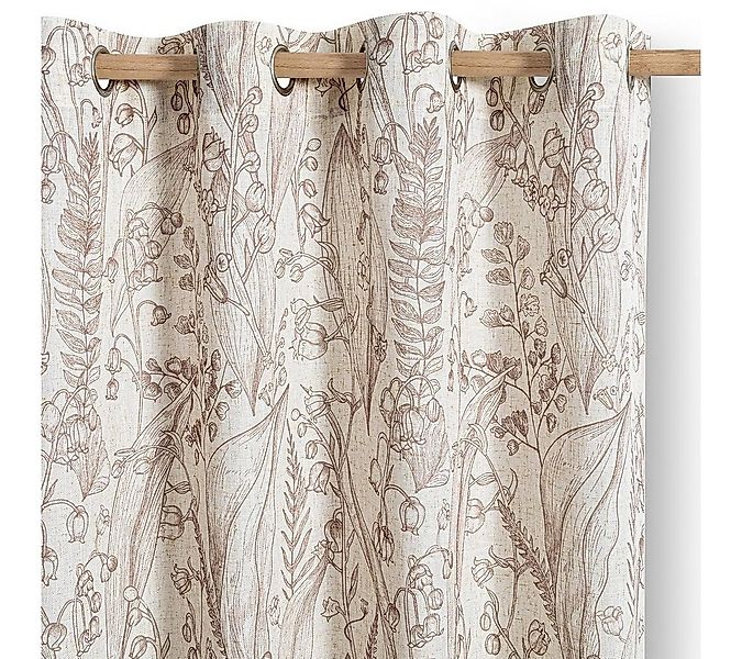 Restilo Gardine Gardine Ösen Vorhang Leinen Microfaser Blumen Muster (1 St) günstig online kaufen