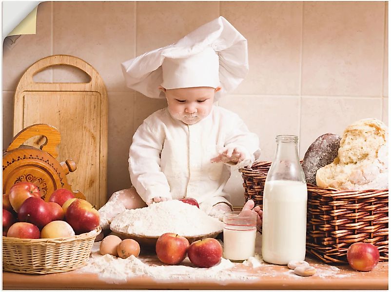 Artland Wandbild "Küche Junge Kind Backen", Bilder von Kindern, (1 St.), al günstig online kaufen