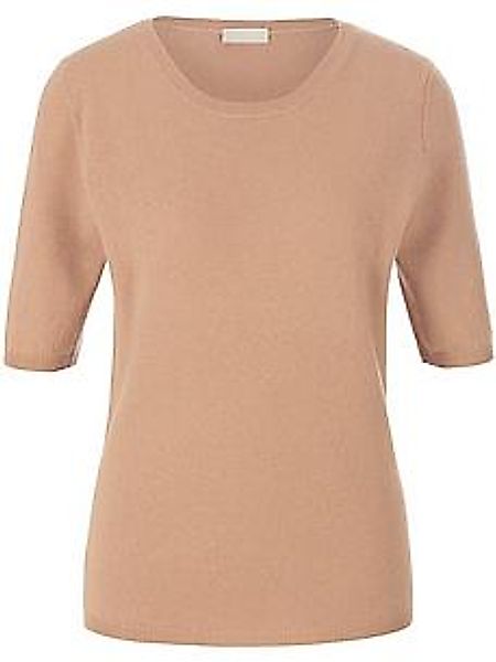 Rundhals-Pullover aus Schurwolle und Kaschmir Peter Hahn braun günstig online kaufen