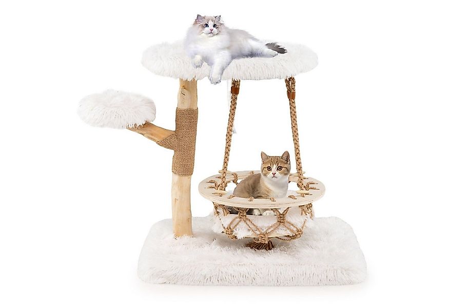 COSTWAY Kratzbaum, Katzenbaum, Kletterturm, mit Hängekorb, 66cm hoch günstig online kaufen