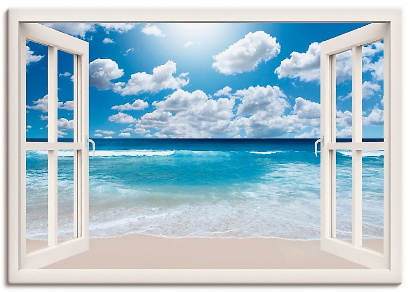 Artland Wandbild "Fensterblick Großartige Strandlandschaft" Fensterblick 1 günstig online kaufen