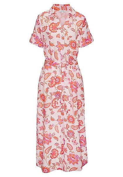 LASCANA Hemdblusenkleid (mit Bindegürtel) aus Leinenmischgewebe, Seitennaht günstig online kaufen