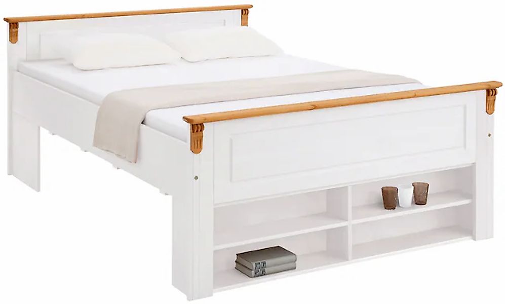Home affaire Massivholzbett "Tessin, Stauraumbett, Landhausstil, Schubladen günstig online kaufen
