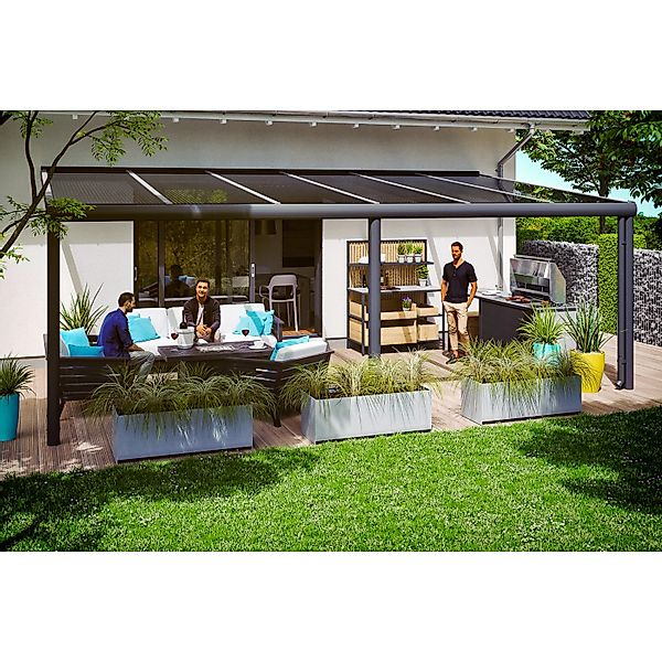 Terrassenüberdachung Garda 648 x 357 cm Aluminium Anthrazit günstig online kaufen