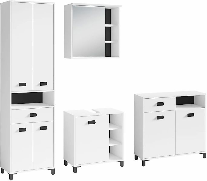 byLIVING Badmöbel-Set "Wellness" Komplett-Set, 4-tlg, 4 Stk. tlg. günstig online kaufen