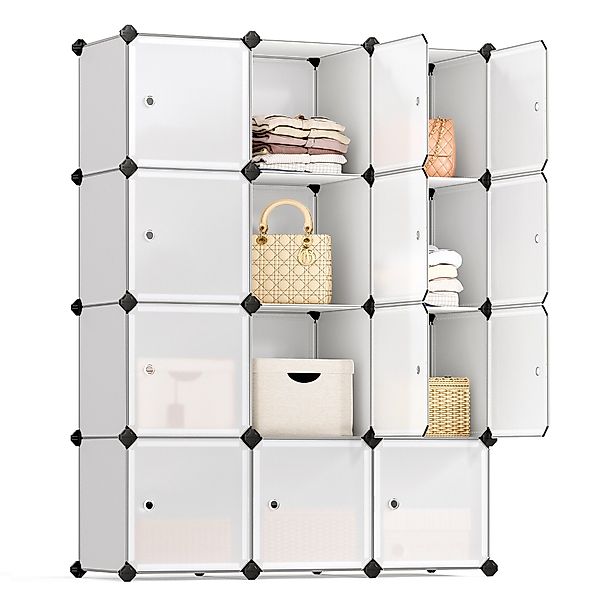SONGMICS Stufenregal Schuhregal, Regalsystem, Kleiderschrank, Steckregal günstig online kaufen