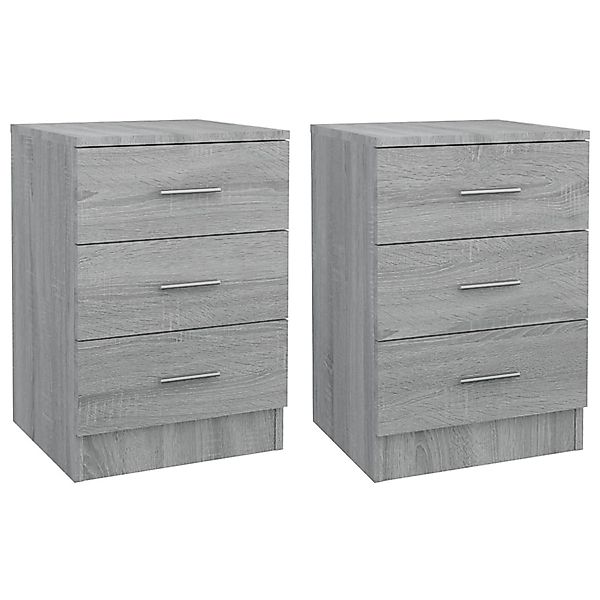 vidaXL Nachttische 2 Stk Grau Sonoma 38x35x56 cm Holzwerkstoff günstig online kaufen