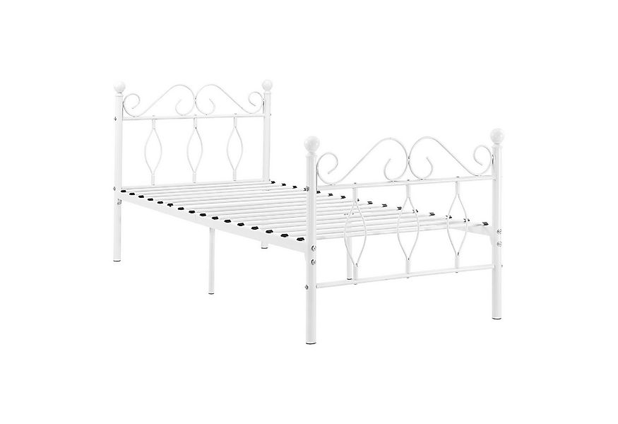 en.casa Metallbett, »Apolda« Gästebett mit Stahlramen 90x200 cm Weiß günstig online kaufen