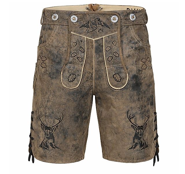 PAULGOS Trachtenhose Herren Lederhose Kurz mit Trägern 100% Echtleder - HK4 günstig online kaufen