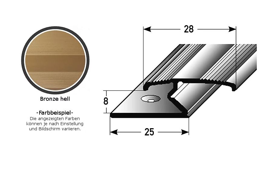 Doppelklemmprofil "Athlone" für Laminat, 8 mm Einfasshöhe, Aluminium eloxie günstig online kaufen