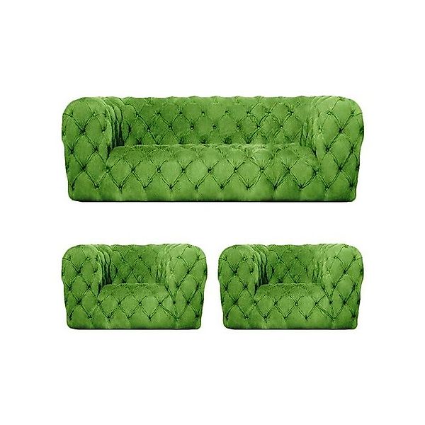 JVmoebel Chesterfield-Sofa Wohnzimmer Sofagarnitur Sitzmöbel 3tlg Modern Ei günstig online kaufen