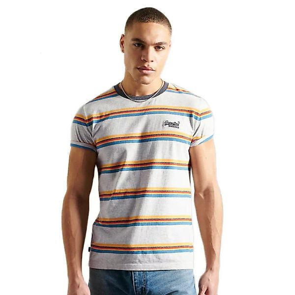 Superdry Orange Label Stripe Kurzarm T-shirt M Light Grey Marl Stripe günstig online kaufen