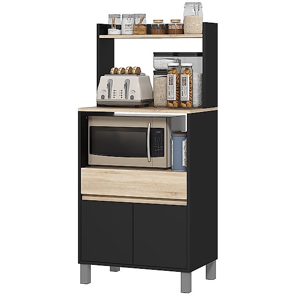 HOMCOM Mikrowellenmöbel, Küchenbuffet mit Schrank, Schublade, oberem Regal, günstig online kaufen