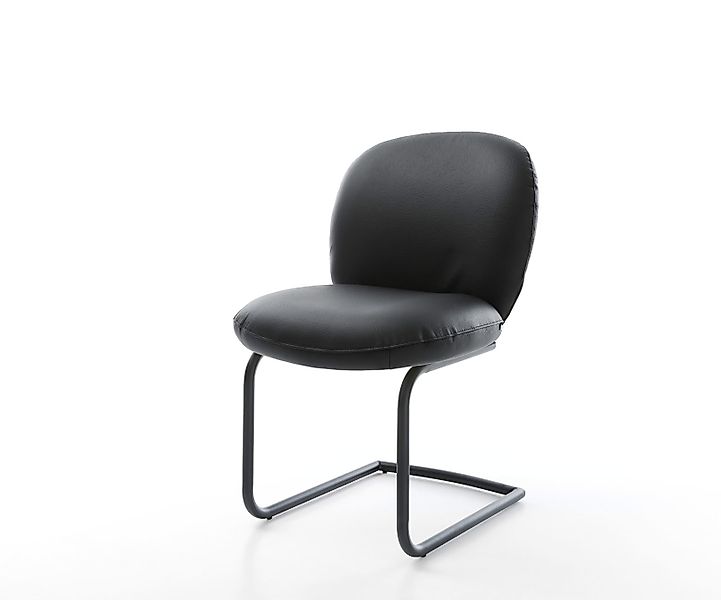 Freischwinger Nube-Flex Echt-Leder Schwarz Freischwinger rund Schwarz Tasch günstig online kaufen