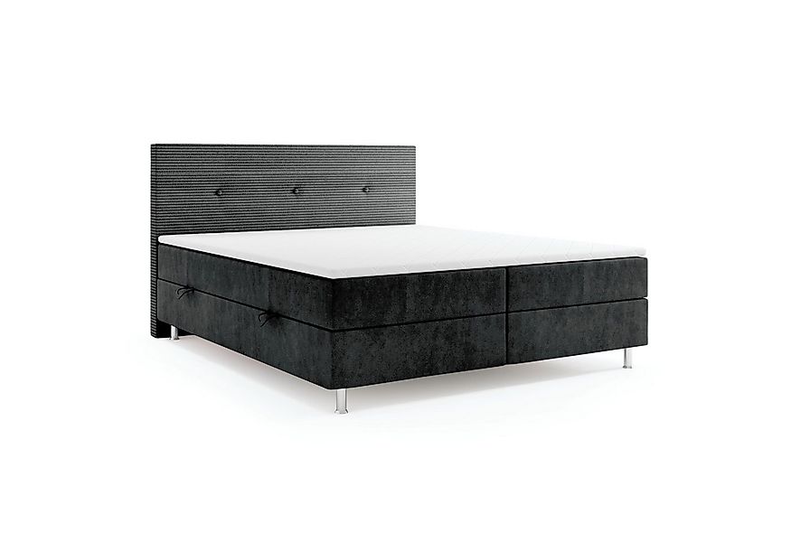 M-Punkt24 Boxspringbett RIO (Schwarz, Liegefläche 180 x 200cm), mit Bettkas günstig online kaufen
