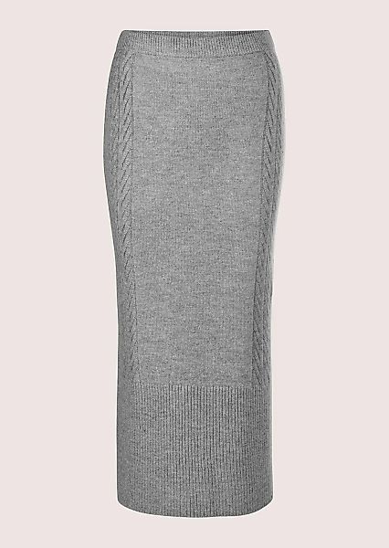 MADELEINE Midirock "Strickrock Eleganter Melange-Rock mit Zopfmuster" günstig online kaufen