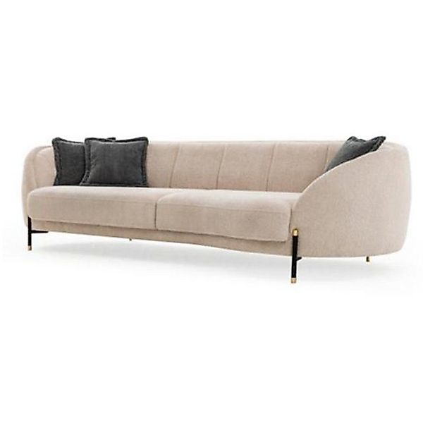 Xlmoebel 3-Sitzer Zeitgenössisches Polster 3-Sitzer Beige Edle Stoff-Sofa S günstig online kaufen