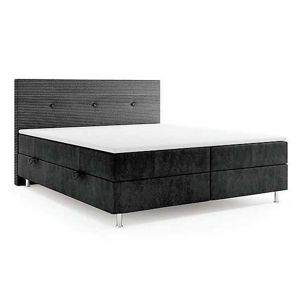 M-Punkt24 Boxspringbett RIO (Schwarz, Liegefläche 180 günstig online kaufen