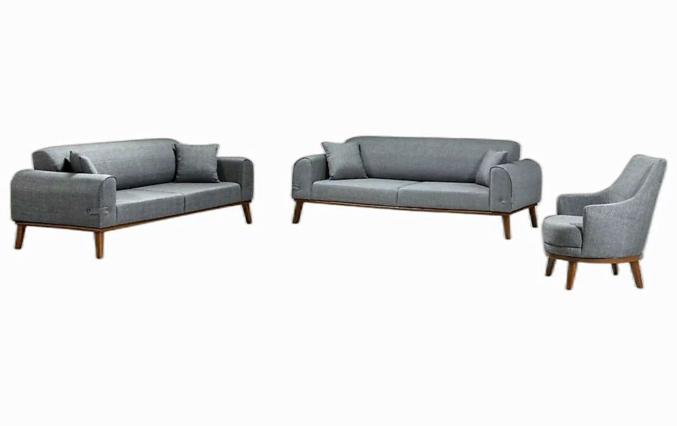 Xlmoebel Sofa Sofagarnitur 3 + 3 + 1 Sitzer Set Design Sofa Polster Couchen günstig online kaufen