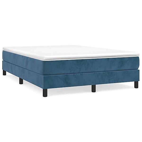 vidaXL Boxspringbett mit Matratze Dunkelblau 140x200 cm Samt1399576 günstig online kaufen