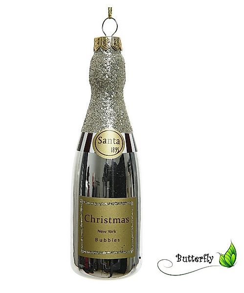 Kaemingk Christbaumschmuck, Christbaumschmuck Champagner Flasche Glas 12.5c günstig online kaufen