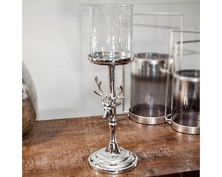 Antikas Wanddekoobjekt Kerzenhalter, Rehmotiv, Klein, Stumpenkerze, Chabby günstig online kaufen