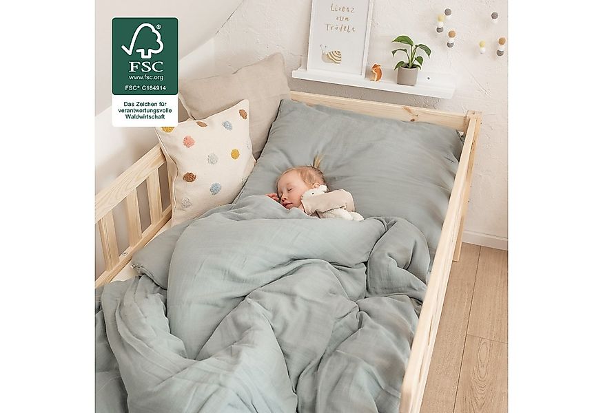 Ehrenkind Kinderbett Lille aus massivem Kieferholz mit Rausfallschutz, 90x2 günstig online kaufen