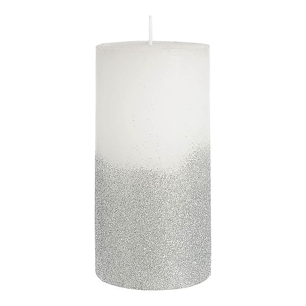 Kerze SILVER GLITTER ca.D7,5xH1, weiss günstig online kaufen