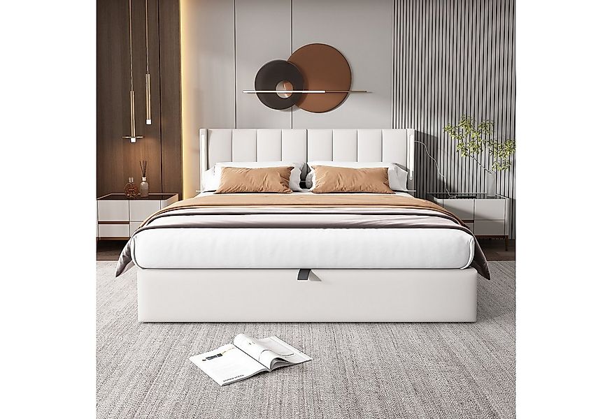 STILVORA Polsterbett 180x200 jugendbett mit stauraum,Bettgestell mit USB-An günstig online kaufen