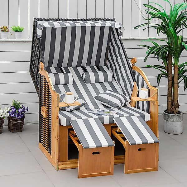 Outsunny Strandkorb Strandkorb mit Dach und günstig online kaufen