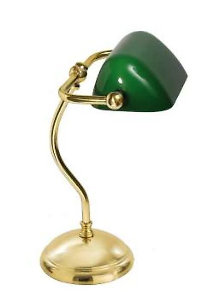 Tischlampe aus Messing Poliert Glasschirm Art Déco günstig online kaufen