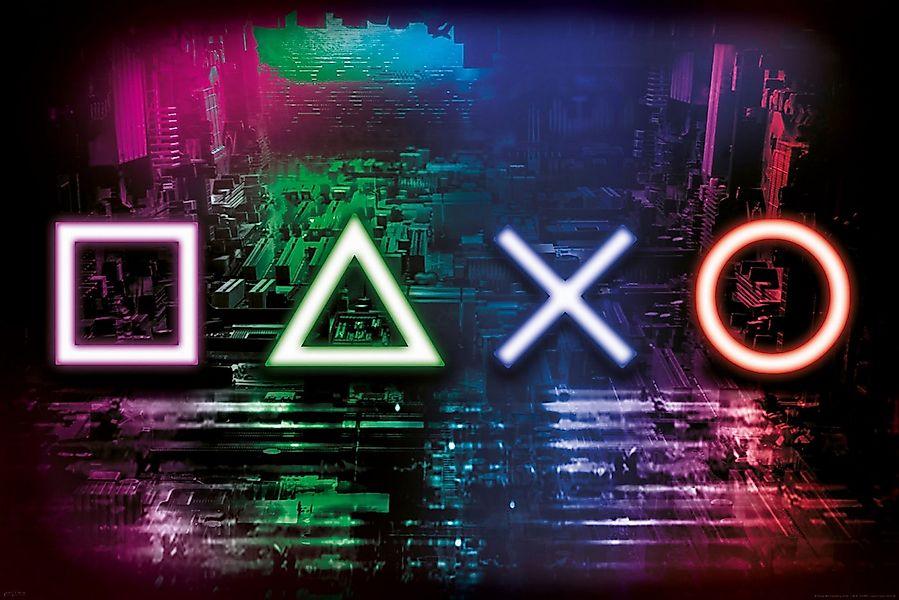 Poster Gaming - Poster - Neon Controller Symbols günstig online kaufen