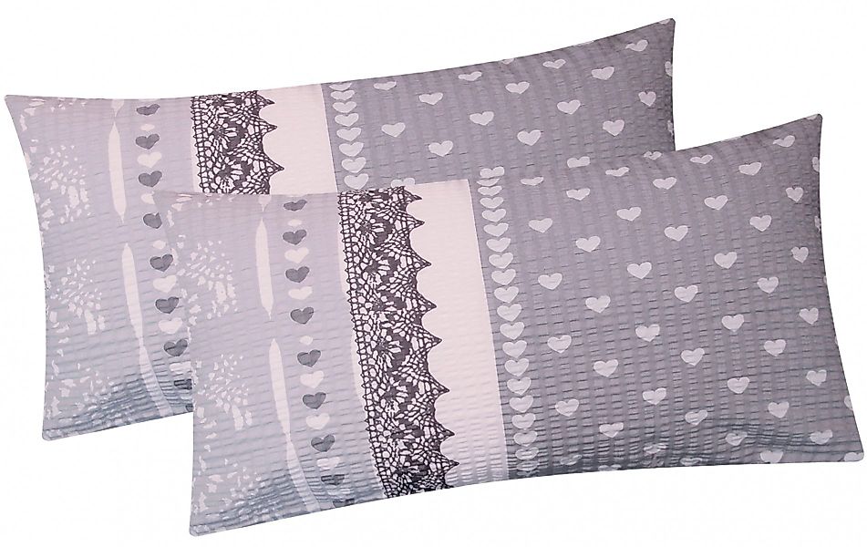 Heubergshop Kissenbezug, (2 Stück), Seersucker 40x80cm günstig online kaufen