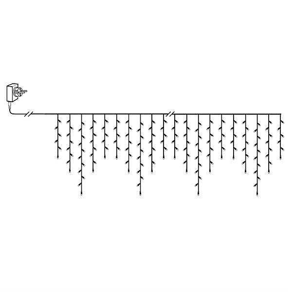 MARELIDA LED-Lichtervorhang Eisregen Lichterkette 960 bernstein günstig online kaufen