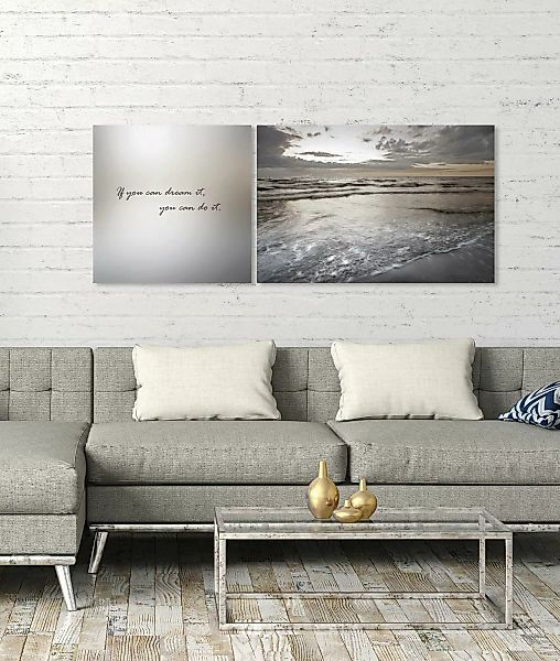 queence Leinwandbild "Do it", Himmel-Himmelsbilder-Kunst-Modern-Spa-Spa Bil günstig online kaufen