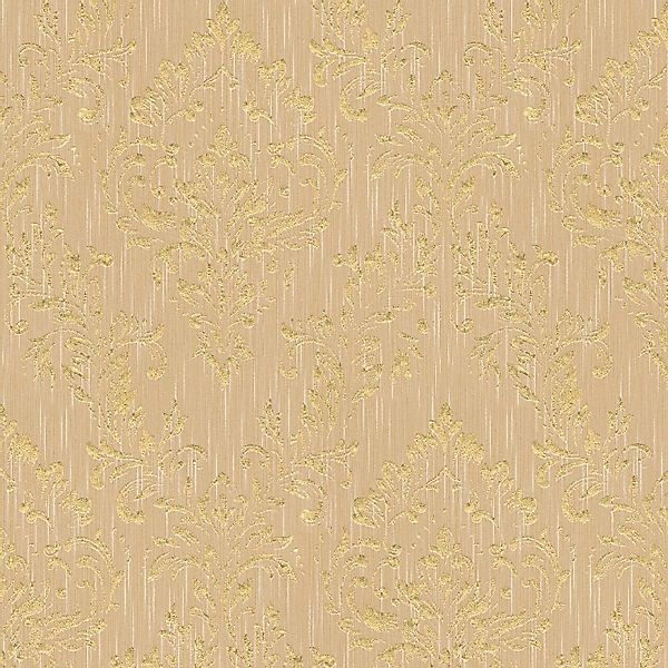 PROFHOME 306594-GU Barock Tapete Ornament dezent Schimmernd Gold Beige 0,53 günstig online kaufen