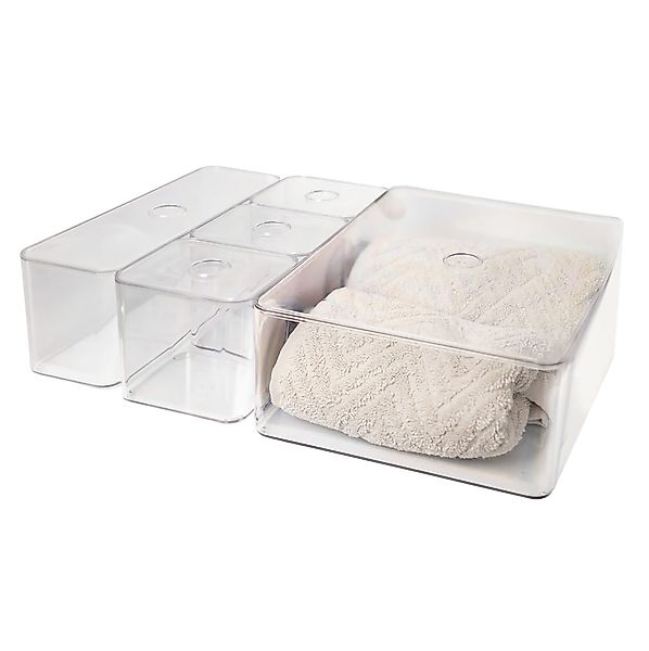 Spetebo Aufbewahrungsbox Badezimmer Organizer transparent (Set günstig online kaufen