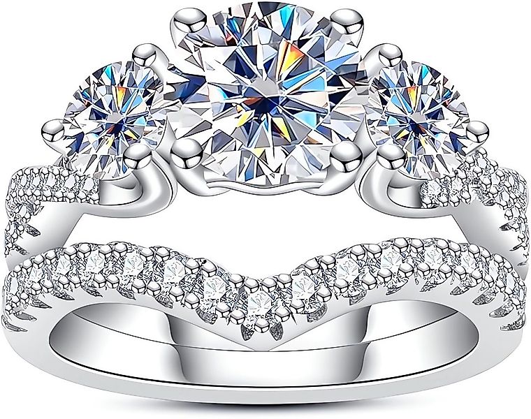 Jumpeak Diamantring E Farbe VVS2 14K Weißgold Labordiamant Ring, Hochzeit B günstig online kaufen