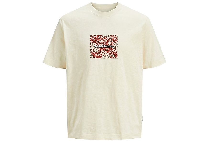 Jack & Jones Rundhalsshirt Jack&Jones T-Shirt JORSPLIT AOP BRANDING creme X günstig online kaufen