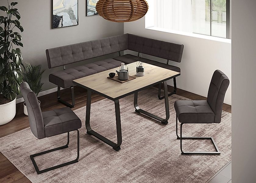 HELA Essgruppe RUHR, (4-tlg), Kufentisch 140x90 cm, Schwingstuhl und Bank m günstig online kaufen