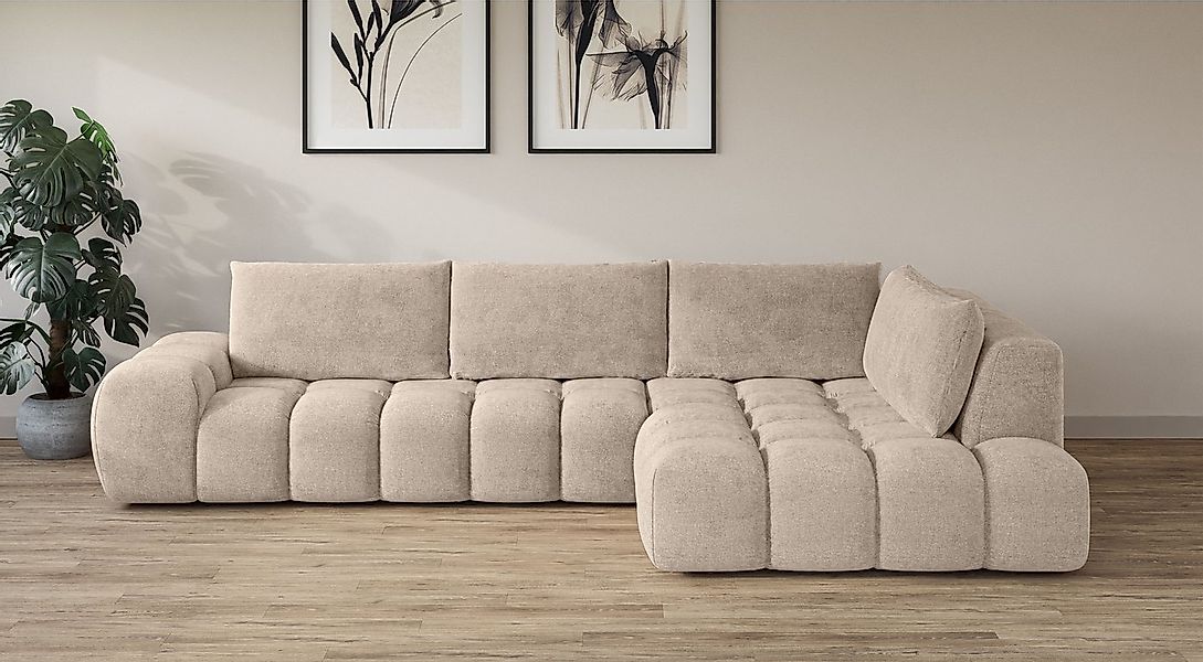 OTTO home Ecksofa AZITA L-Form, XXL 352 cm Designsofa in Bubble-Opitk, lose günstig online kaufen