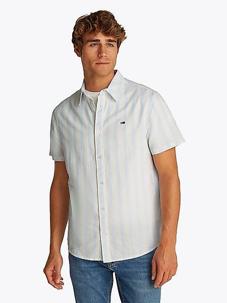 Tommy Jeans Kurzarmhemd TJM REG LINEN BLEND STP SS SHIRT Mit Rundhalsaussch günstig online kaufen