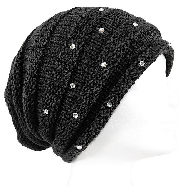 dy_mode Strickmütze Damen Strickbeanie mit Strass – glitzernde Wintermütze günstig online kaufen