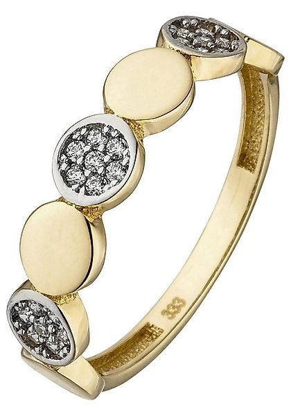 JOBO Fingerring, 333 Gold bicolor mit 21 Zirkonia günstig online kaufen