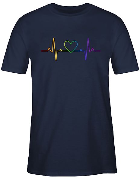 Shirtracer T-Shirt Herzschlag Regenbogen Pride LGBT günstig online kaufen