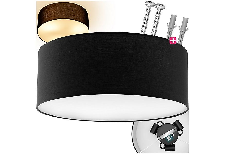 tectake Deckenleuchten Deckenleuchte, Elegante, runde Deckenleuchte im Lein günstig online kaufen