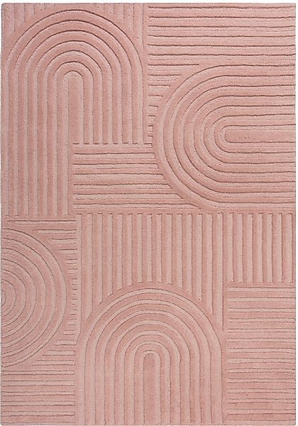 FLAIR RUGS Wollteppich »Zen Garden«, 10 mm Höhe, 100% Wolle, Hoch-Tief-Effe günstig online kaufen