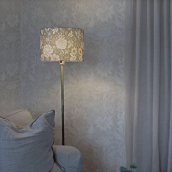 Stehleuchte Amy, Dahlia grün/gold, Höhe 150 cm, Textil, E27 günstig online kaufen