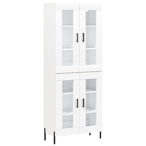 vidaXL Vitrine Highboard Weiß 69,5x34x180 cm Spanplatte Glas Vitrine günstig online kaufen