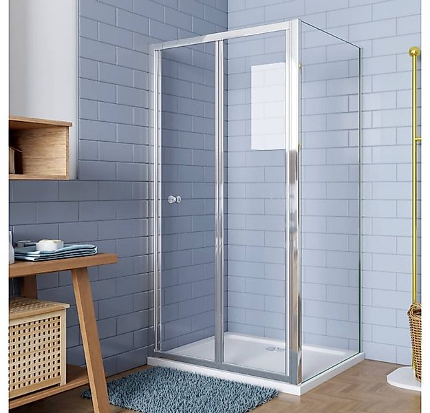 Duschparadies Eckdusche H:185cm 5mm ESG mit Seitenwand Pendeltür Falttür Du günstig online kaufen